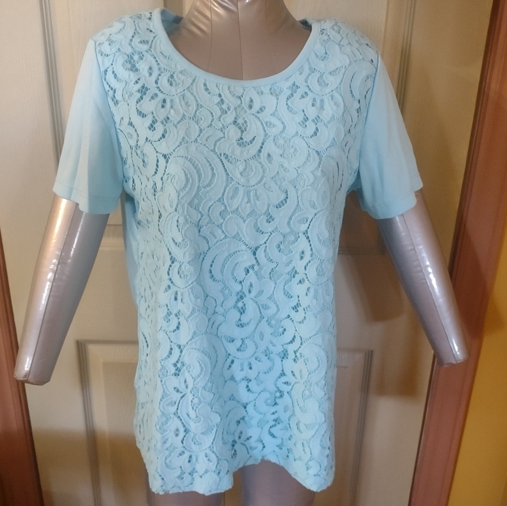 Maggie Sweet Lace Size Medium woman blouse shirt top